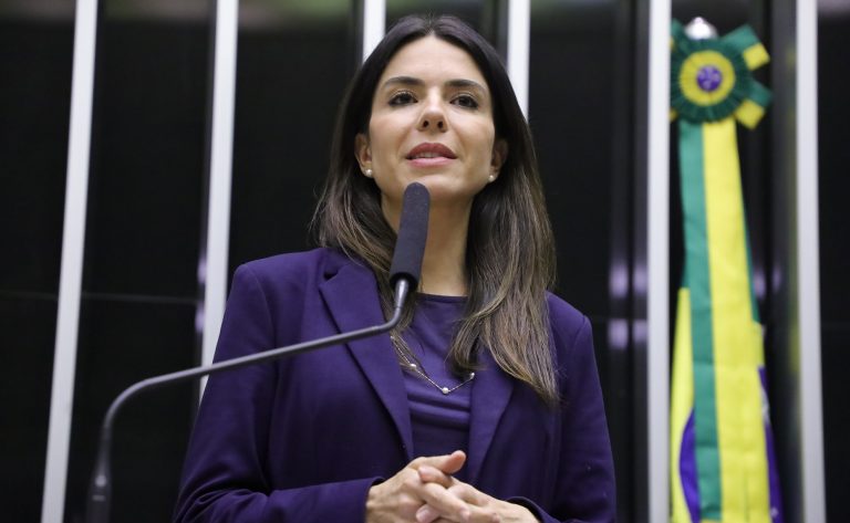 Deputada Any Ortiz fala ao microfone