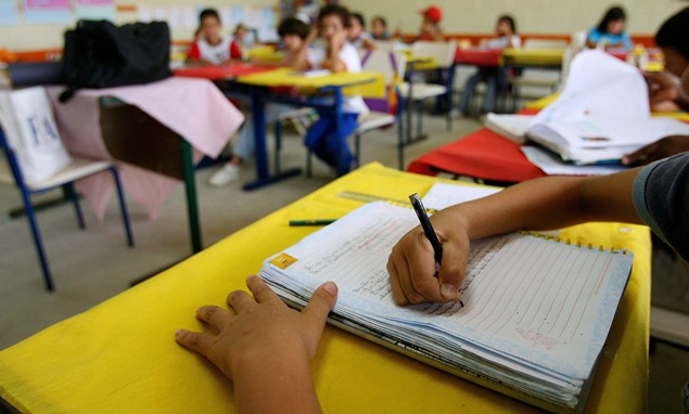 Alunos em uma sala de aula