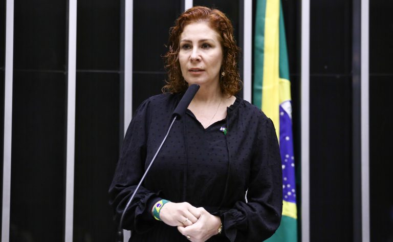 Deputada Carla Zambelli fala ao microfone
