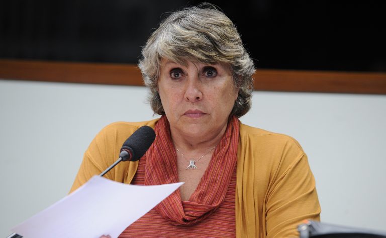 Deputada Erika Kokay (PT-DF) em comissão na Câmara dos Deputados