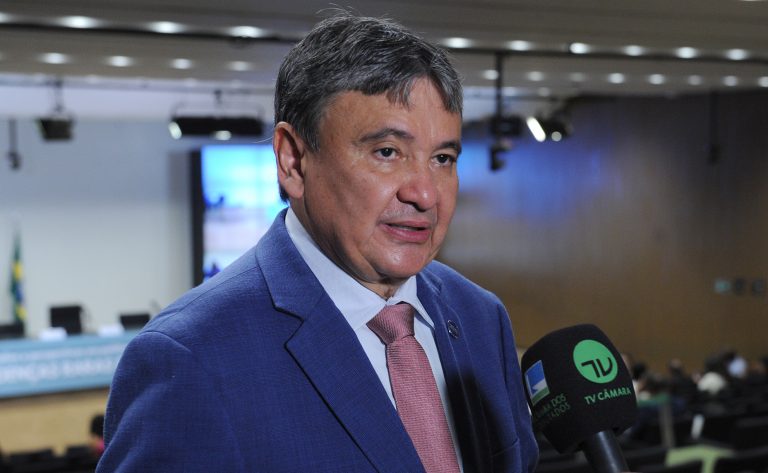 Ministro do Desenvolvimento, Wellington Dias, fala ao microfone