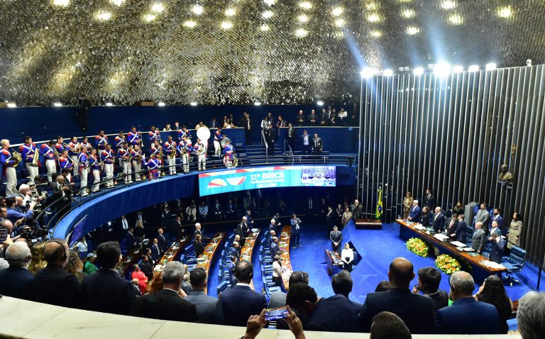 Sessão de abertura do 11º Fórum Parlamentar do BRICS, no Senado