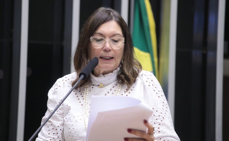 Deputada Bia Kicis discursa no plenário