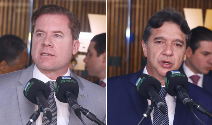 Secretários Marx Beltrão (E) e Guilherme Uchoa na inauguração do estúdio