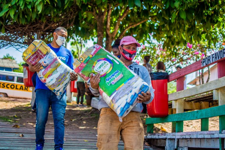 Alimentos - cesta básica - Distribuição de alimentos para Comunidades rural e ribeirinhas no Amapá - pobreza