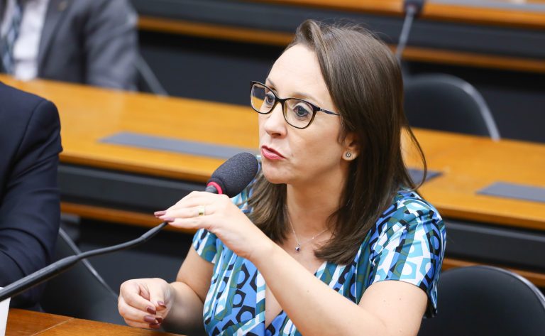 Deputada Renata Abreu (Podemos-SP) fala em comissão da Câmara dos Deputados