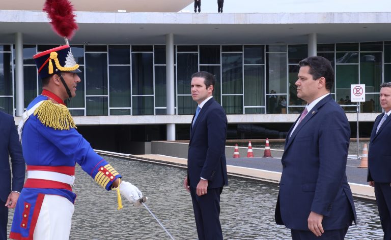Chegada de autoridades. Presidente da Câmara dos Deputados, Hugo Motta (REPUBLICANOS - PB) e Presidente do Senado Federal do Brasil, Davi Alcolumbre (UNIÃO - AP)