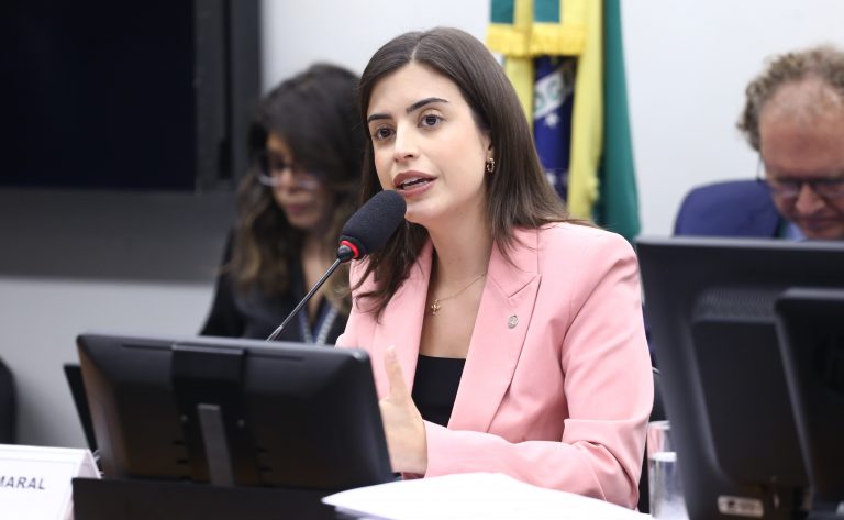 Deputada Tabata Amaral (PSB-SP) fala em comissão da Câmara dos Deputados