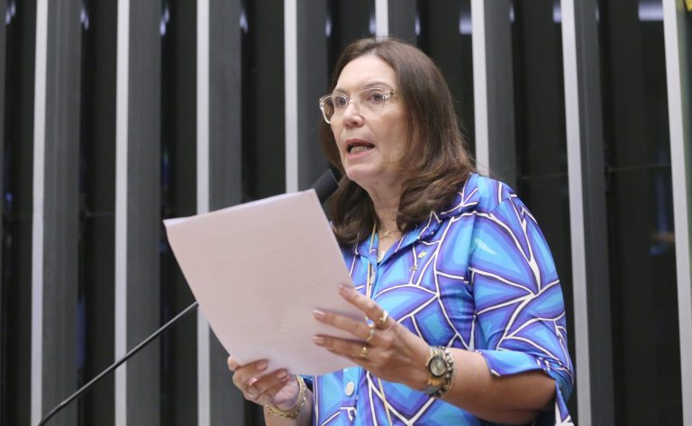 Deputada Bia Kicis fala ao microfone