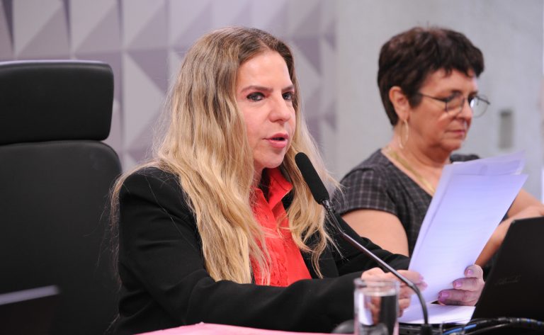 Deputada Luizianne Lins fala ao microfone