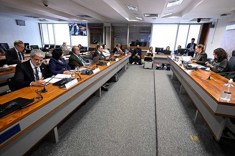 Os integrantes do Conselho de Comunicação Social durante a reunião desta segundaFonte: Agência Senado