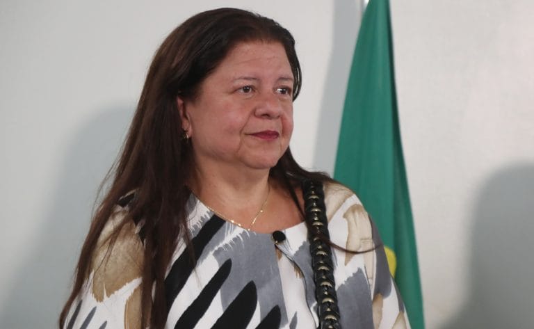 Deputada Laura Carneiro fala ao microfone
