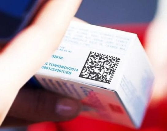 QR Code em caixa de medicamento