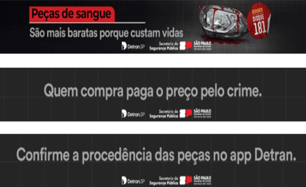 Banner da campanha contra comércio ilegal de peças