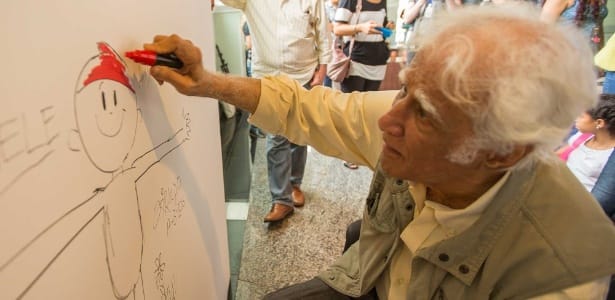 Ziraldo na abertura da exposição A Turma do Pererê