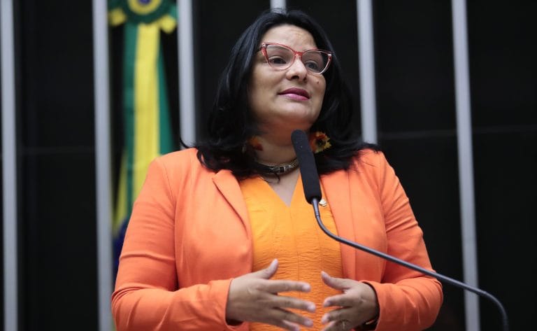 Deputada Juliana Cardoso fala ao microfone