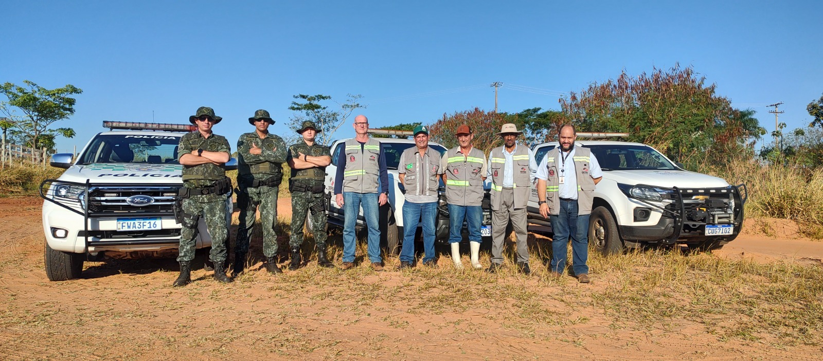 A ação de combate ao Greening contou com apoio da Polícia Militar Ambiental de SP