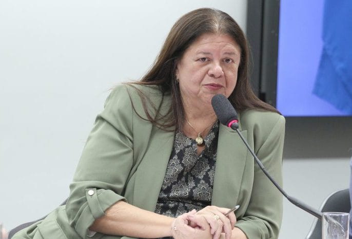 Deputada Laura Carneiro fala ao microfone