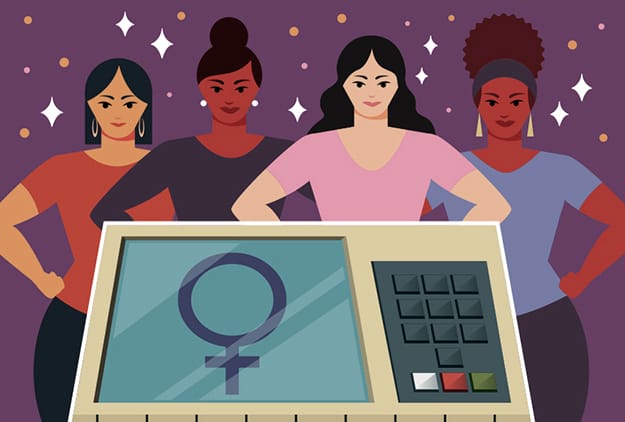 Ilustração mulheres candidatas; candidaturas femininas; eleições mulheres; voto feminino; votos mulheres