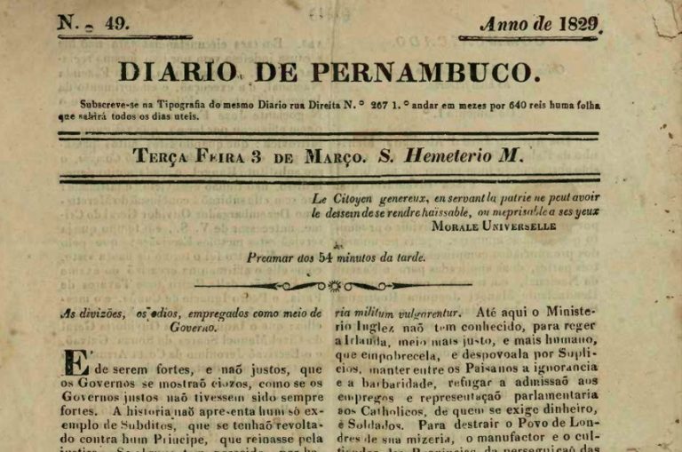 Foto de um jornal antigo