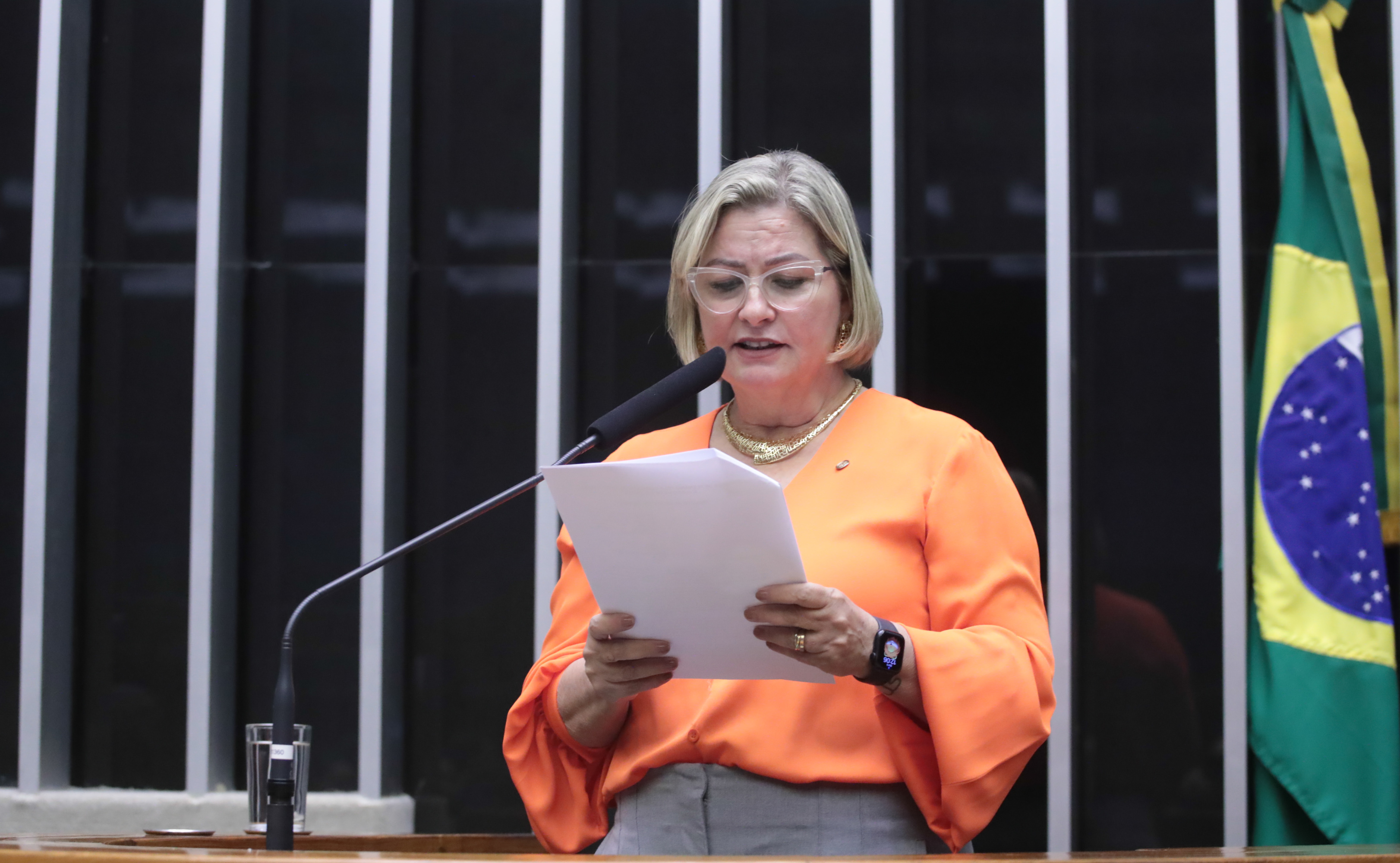 Discussão e votação de propostas legislativas. Dep. Ana Paula Leão (PP - MG) Deputada Ana Paula Leão fala ao microfone