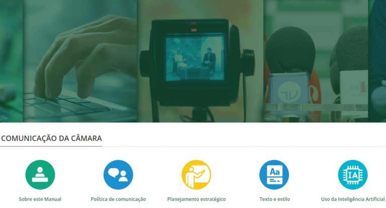 página inicial do novo manual de comunicação da câmara