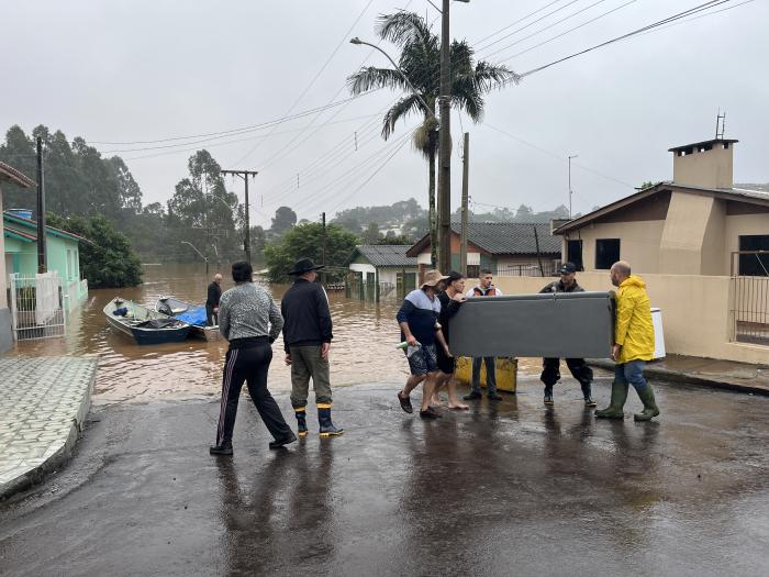 Município de Taquari (RS) inundado pelas chuvas