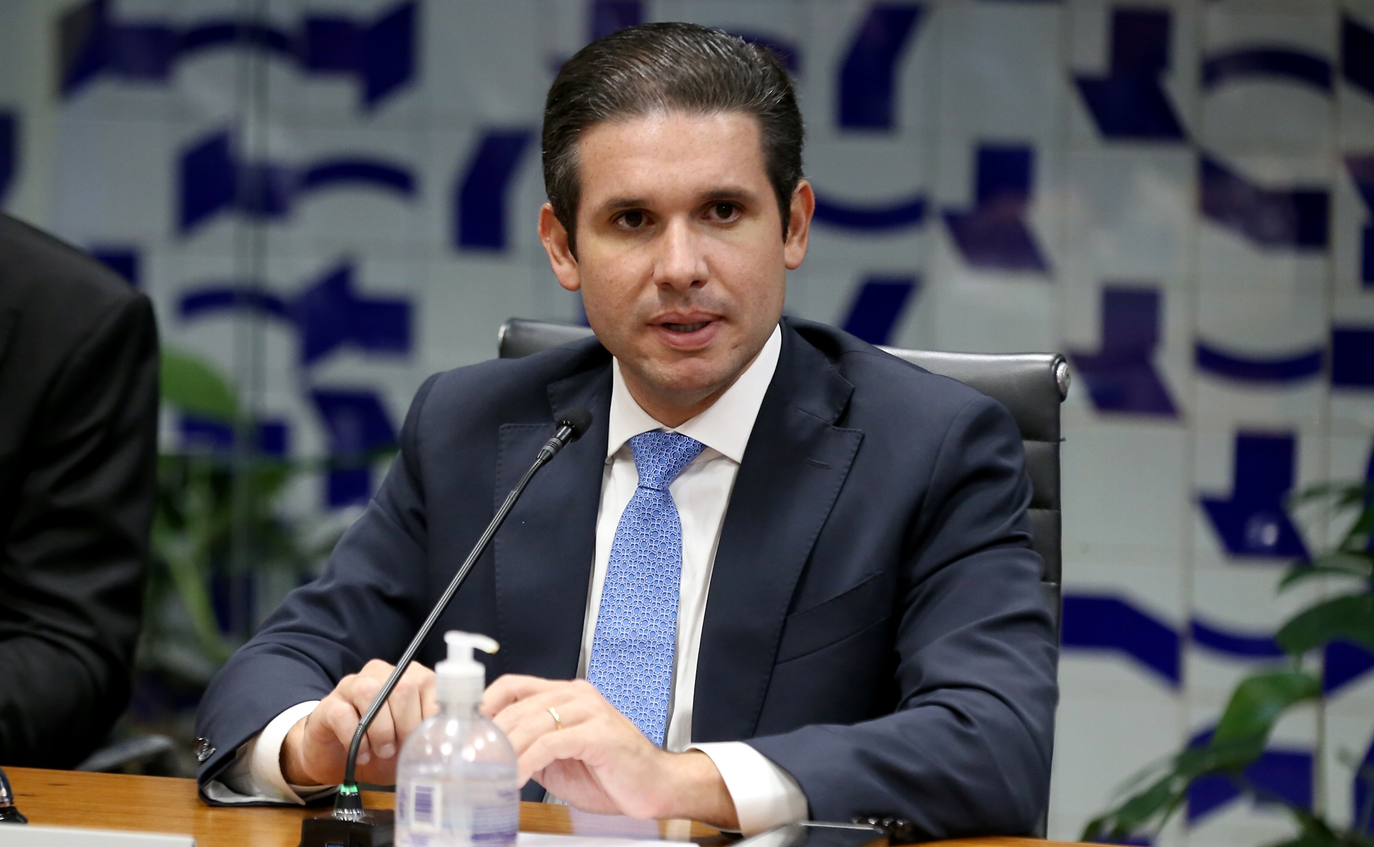 Reunião do colegiado de líderes. Presidente da Câmara dos Deputados, Hugo Motta (REPUBLICANOS - PB) Hugo motta na reunião de líderes