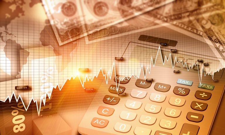 Calculadora e notas em cima de gráficos