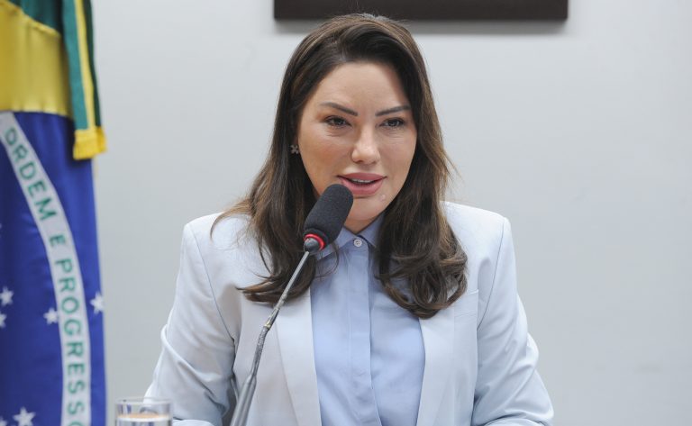 Deputada Renilce Nicodemos fala ao microfone