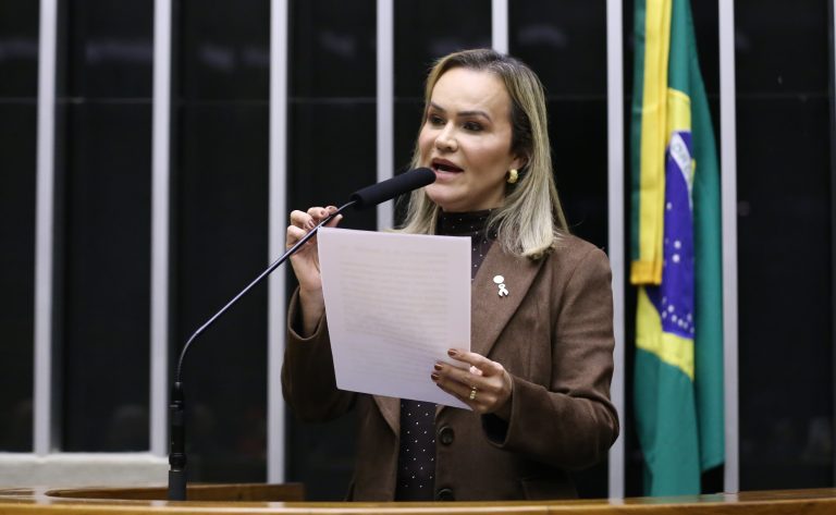 Deputada Daniela do Waguinho fala ao microfone