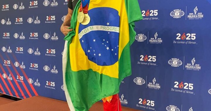 Aos 87 anos, bombeiro aposentado leva 5 ouros nos ‘Jogos Olímpicos’ das polícias