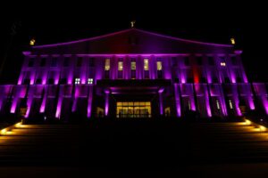 Sede do Governo de SP tem iluminação especial para marcar o Setembro Roxo