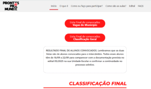 Prontos pro Mundo: Confira lista final de classificados e país de destino dos 500 estudantes intercambistas do 1º semestre de 2026