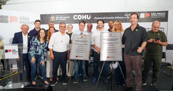 Governo de SP entrega chaves da casa própria a 176 famílias e viaduto estaiado em São Bernardo do Campo