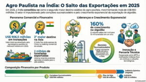 Agro paulista movimenta mais de US$ 900 milhões com mercado indiano em 2025