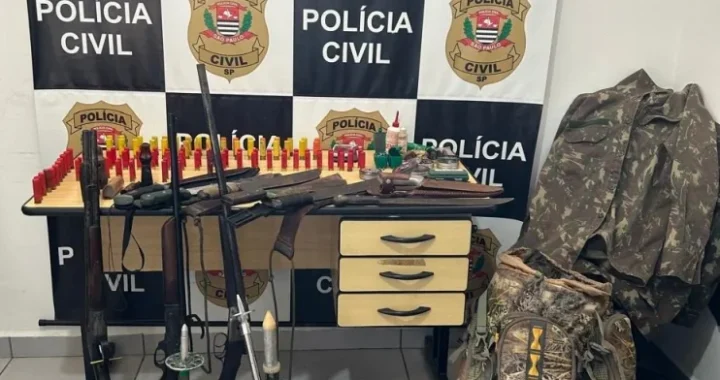 Polícia de SP apreende três espingardas e 109 munições durante operação contra caça ilegal em Miracatu